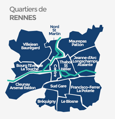 Quartiers à Rennes